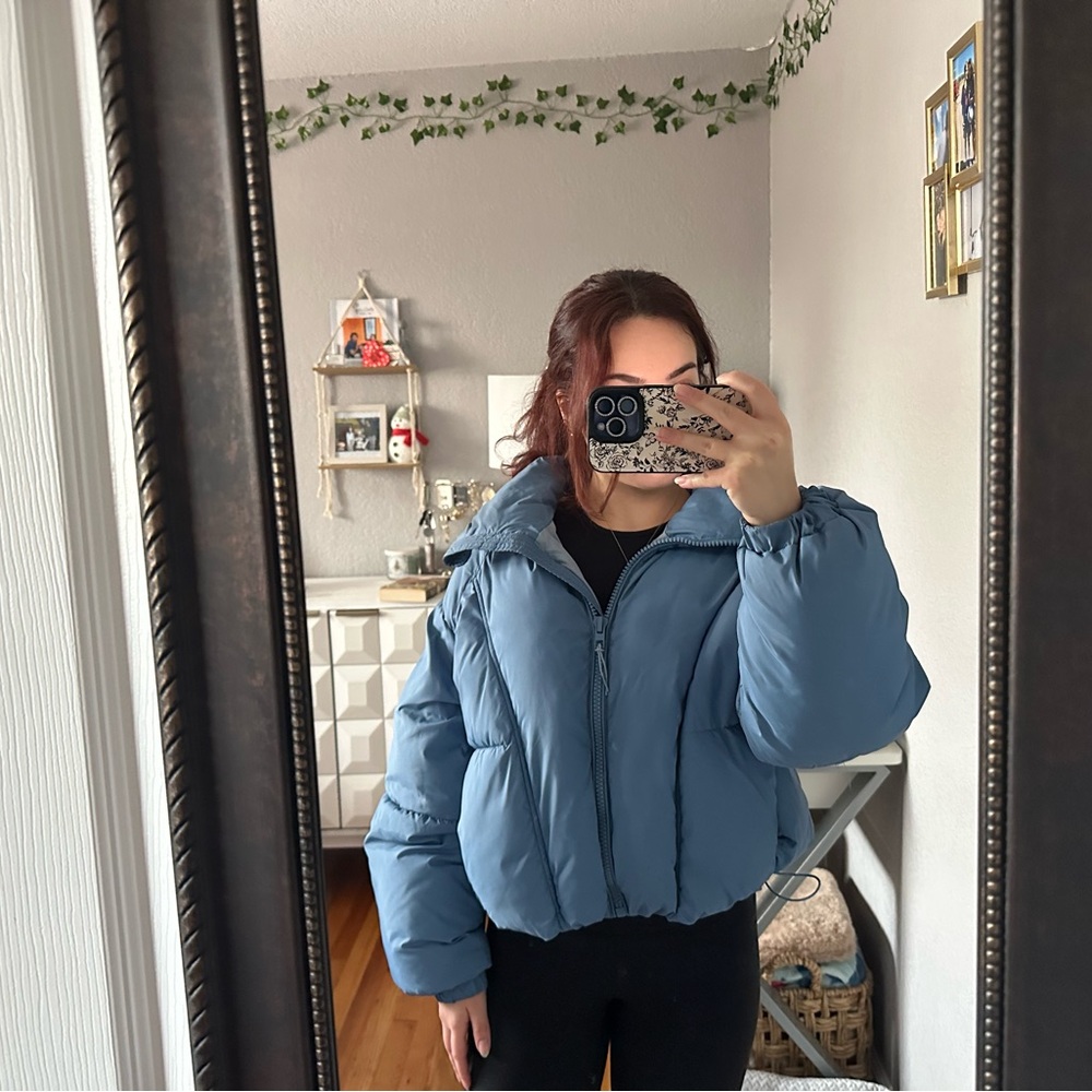 Zara Blue Puffer Jacket